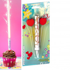 Ice Fountain Sparklers 15 cm With 2 Heart Candles Indoor Use (PACK OF 3)